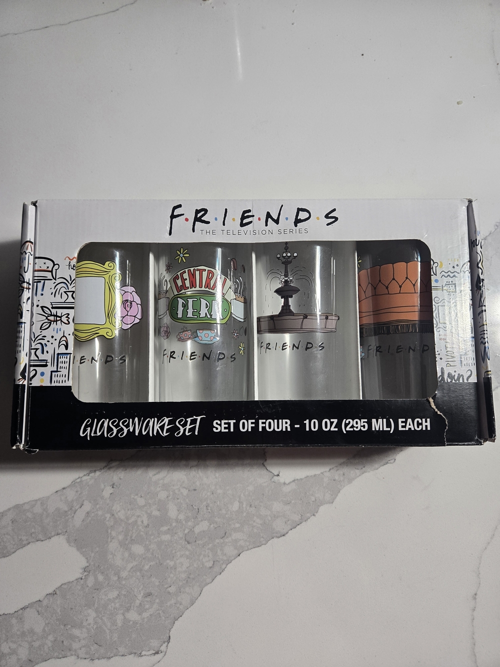 FRIENDS Glassware Set - Yellow, Green, Pink & Orange Accents